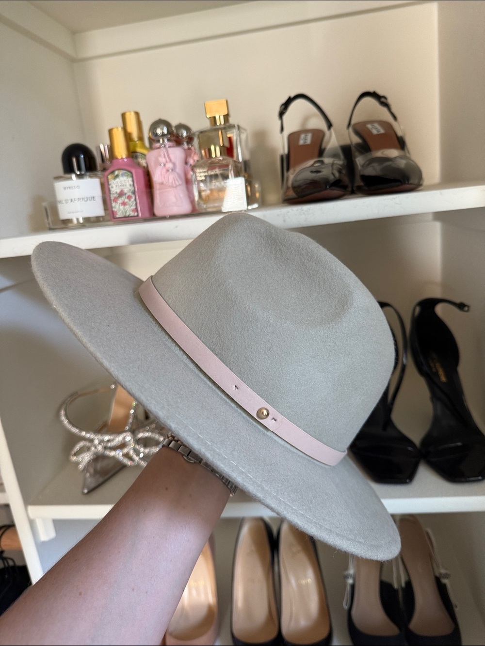 Free People Sage Fedora with cream Band 100% wool